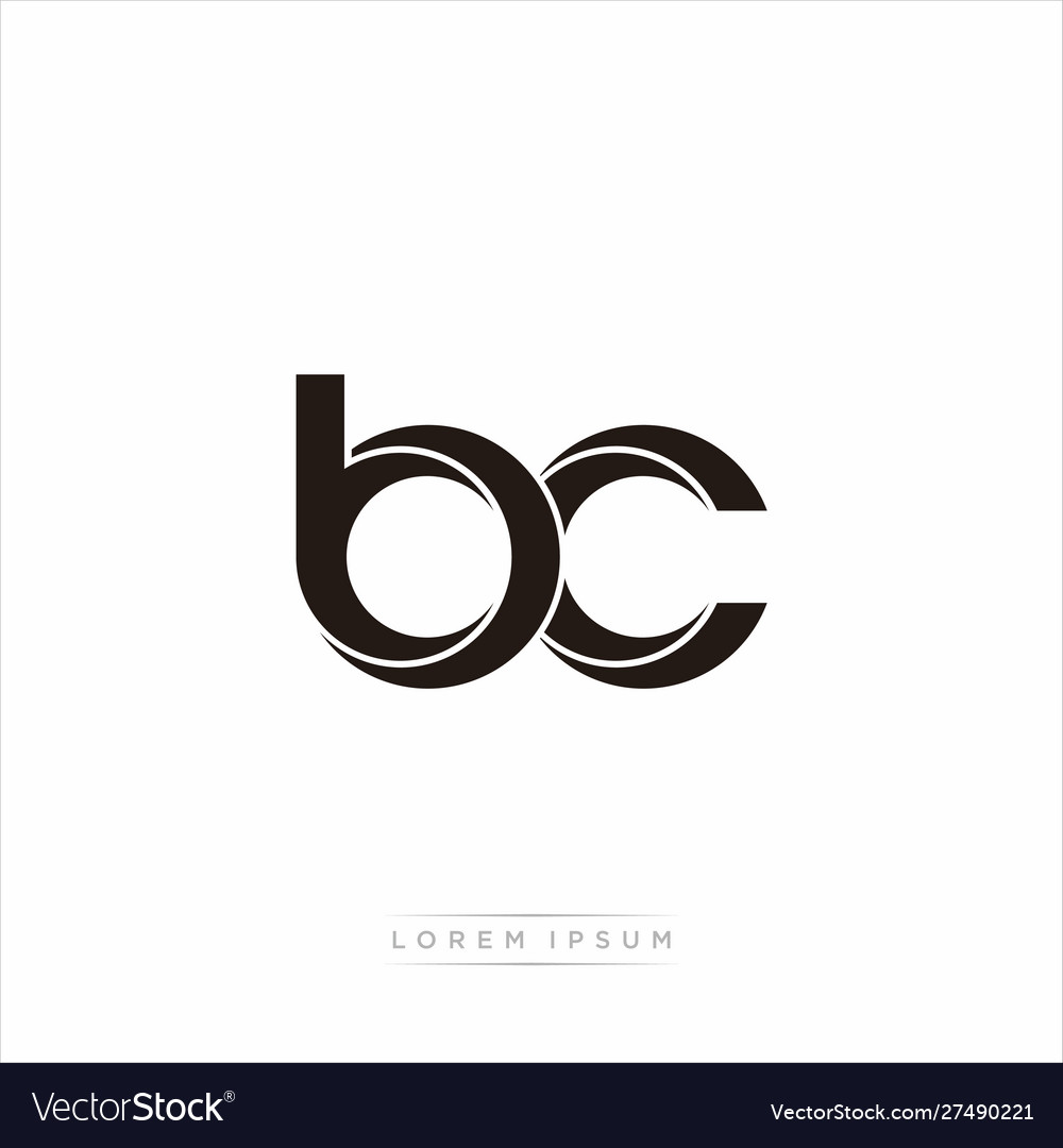 Bc initial letter split lowercase modern monogram Vector Image