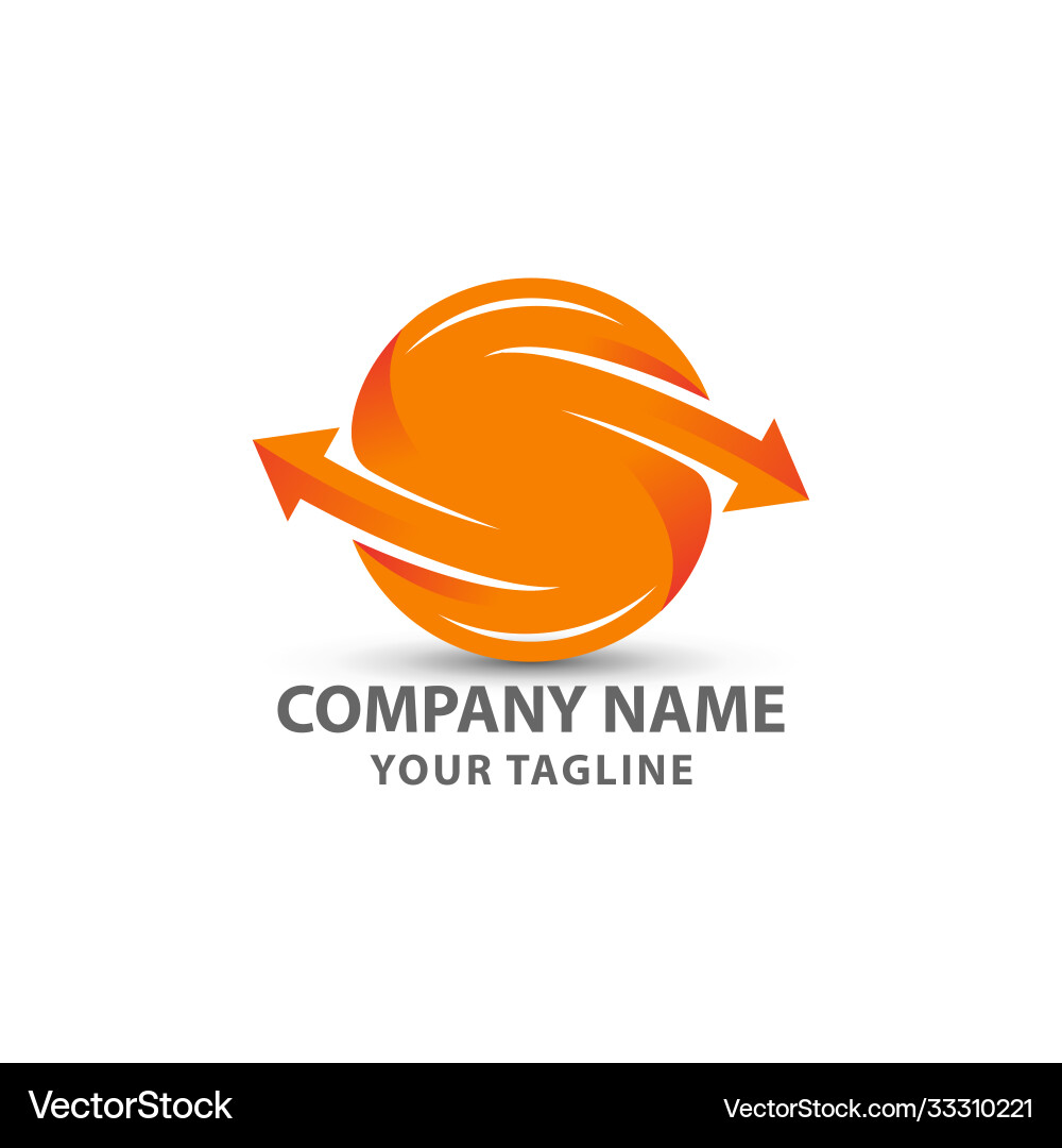 Circle tech logo arrow tech logo design stock Vector Image