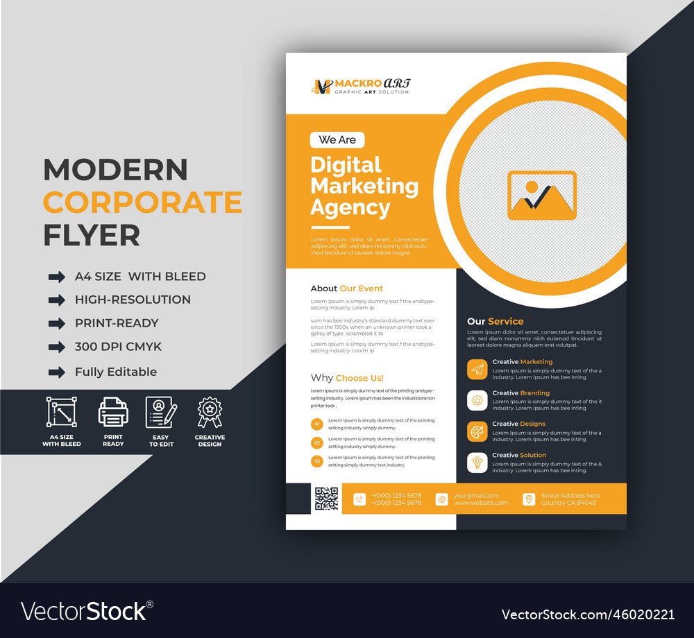 Company Business Corporate Flyer Design Template Vector Image