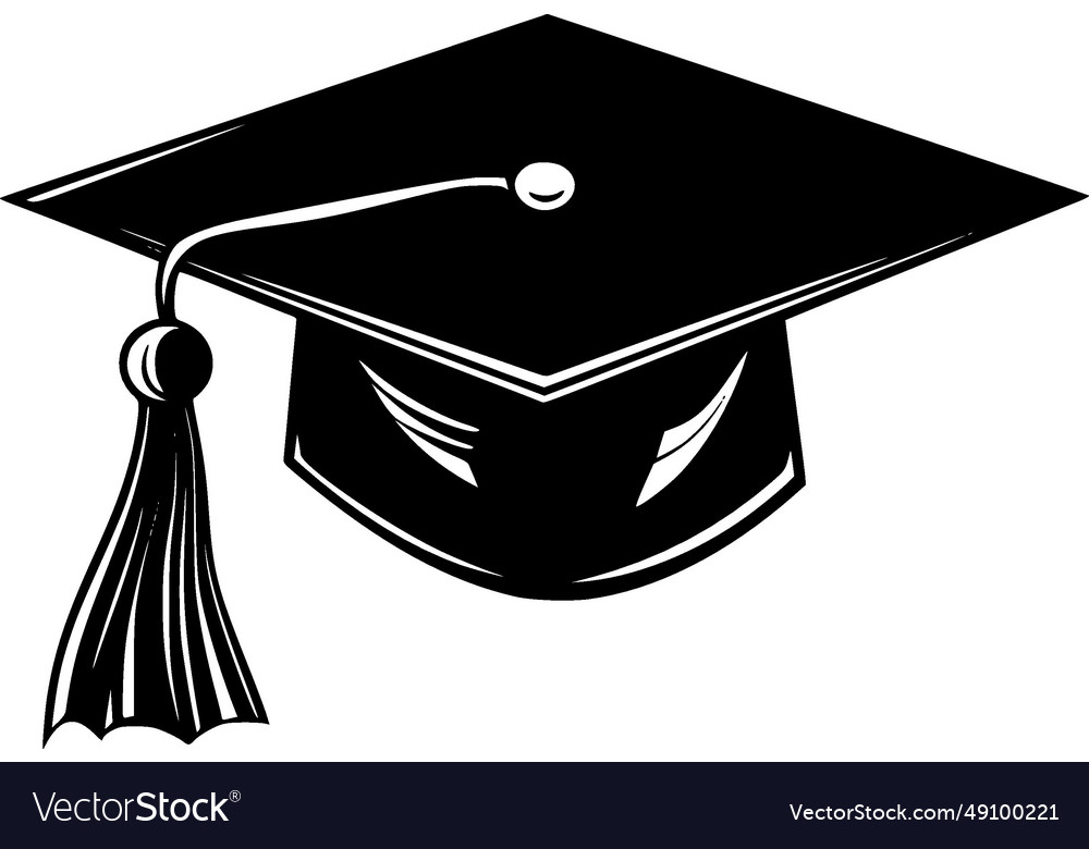 Graduation - black and white Royalty Free Vector Image