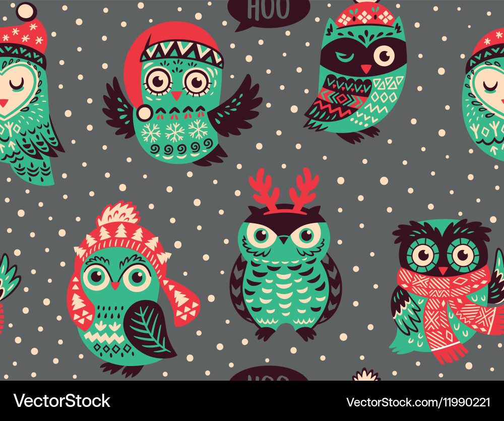 Hand drawn seamless pattern with Christmas Vector Image
