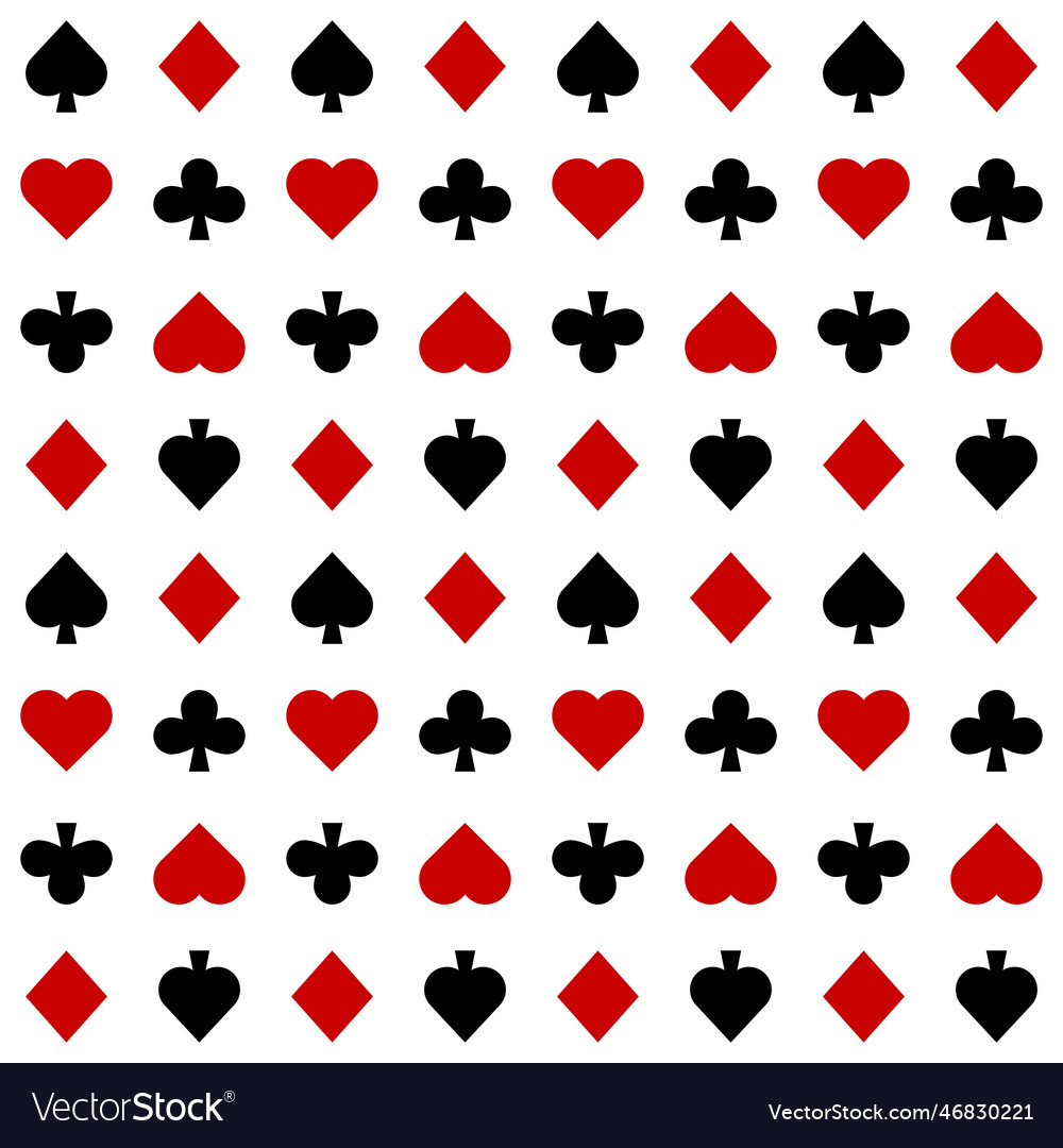 Seamless pattern with playing card suits hearts Vector Image