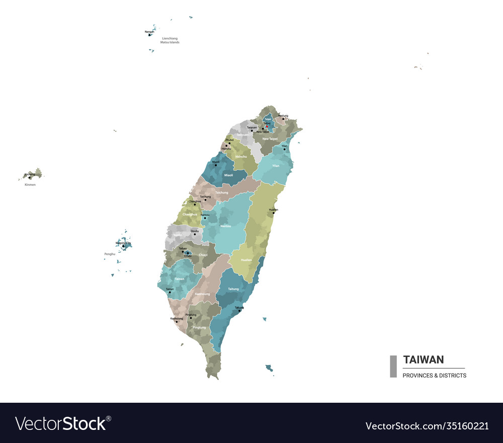 Карта тайваня вектор