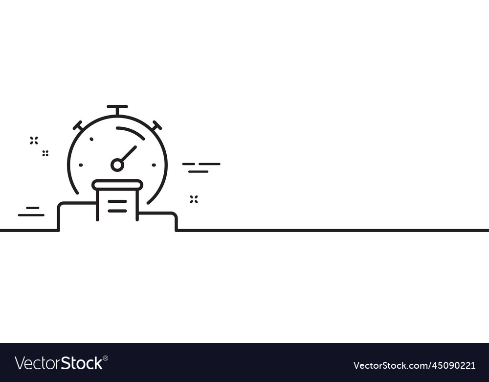 Timer line icon stopwatch time results sign Vector Image