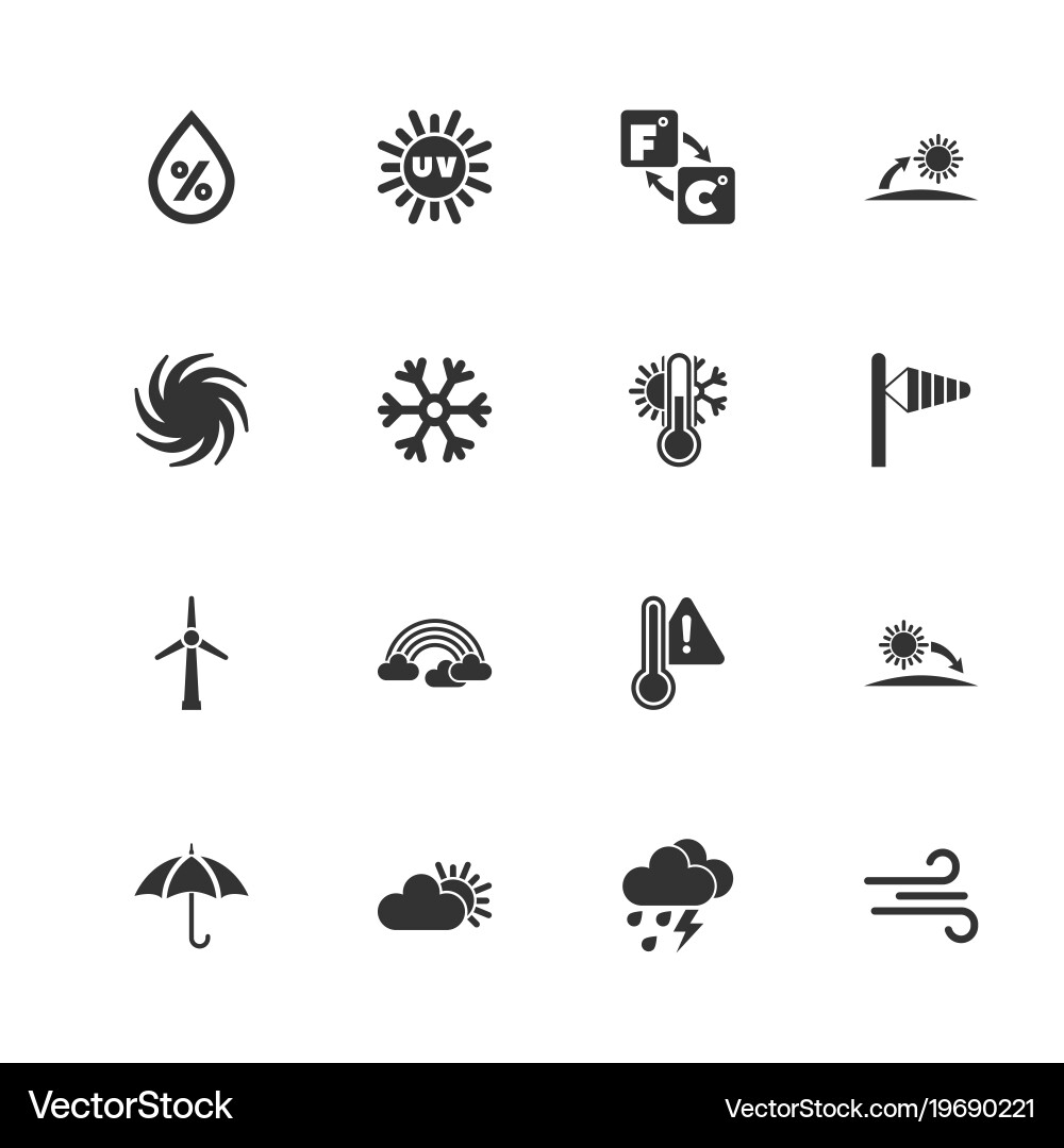 Weather - flat icons Royalty Free Vector Image