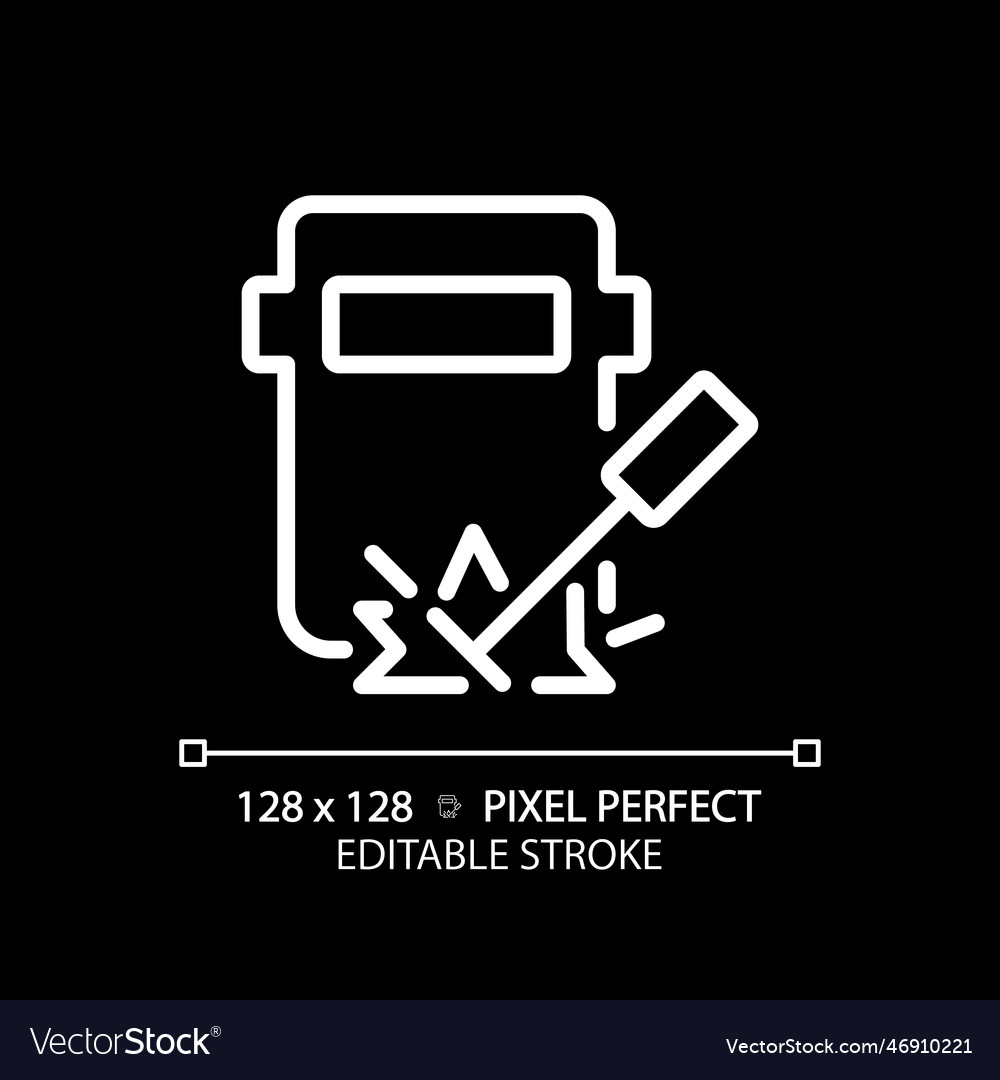 Welding pixel perfect white linear icon for dark Vector Image