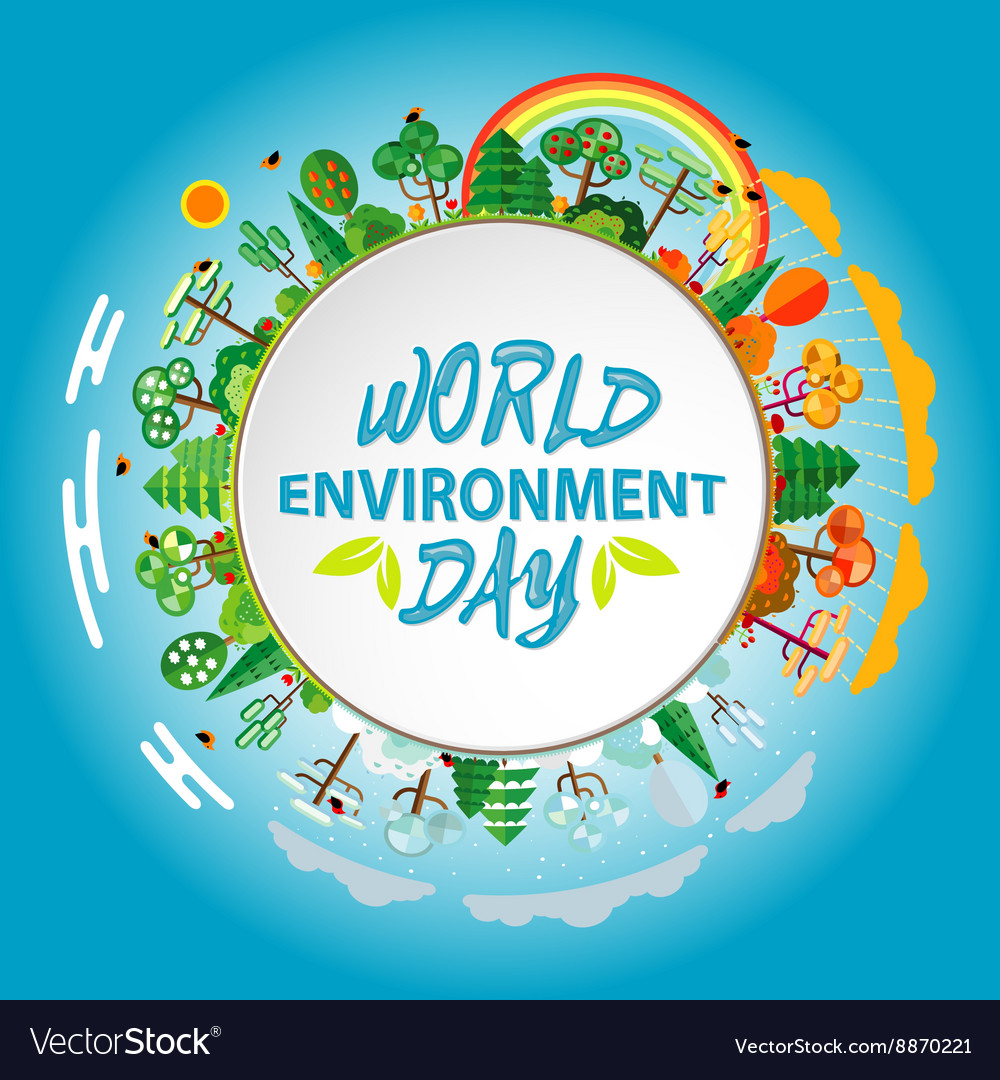 World environment day concept green eco earth Vector Image