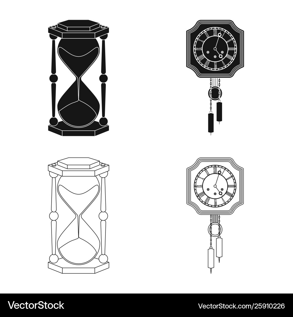 Clock and time icon set Royalty Free Vector Image
