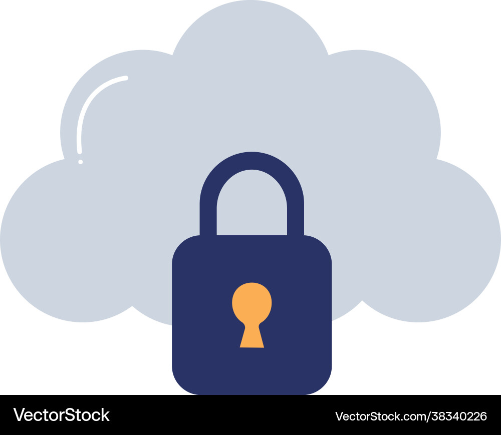 Cloud and padlock Royalty Free Vector Image - VectorStock