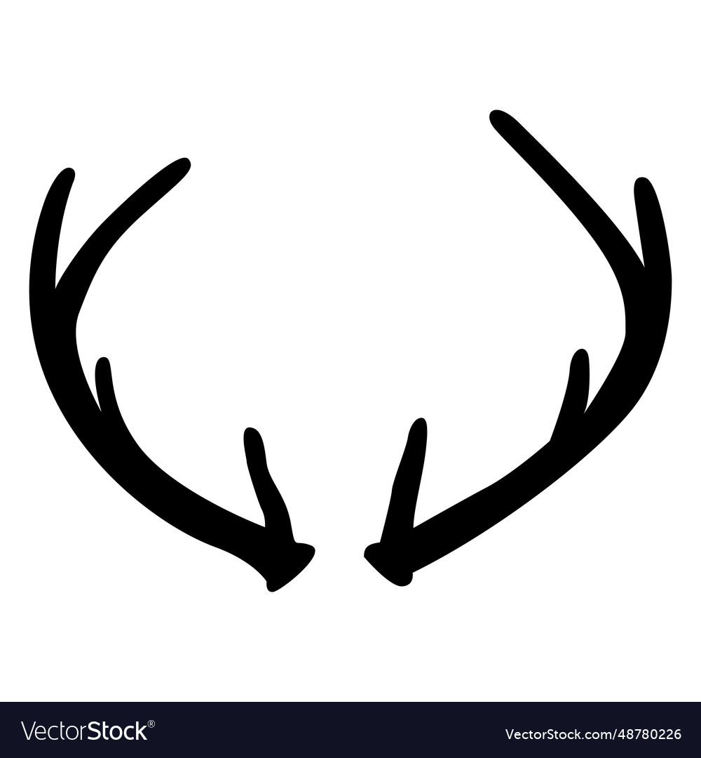 Deer antler silhouette Royalty Free Vector Image