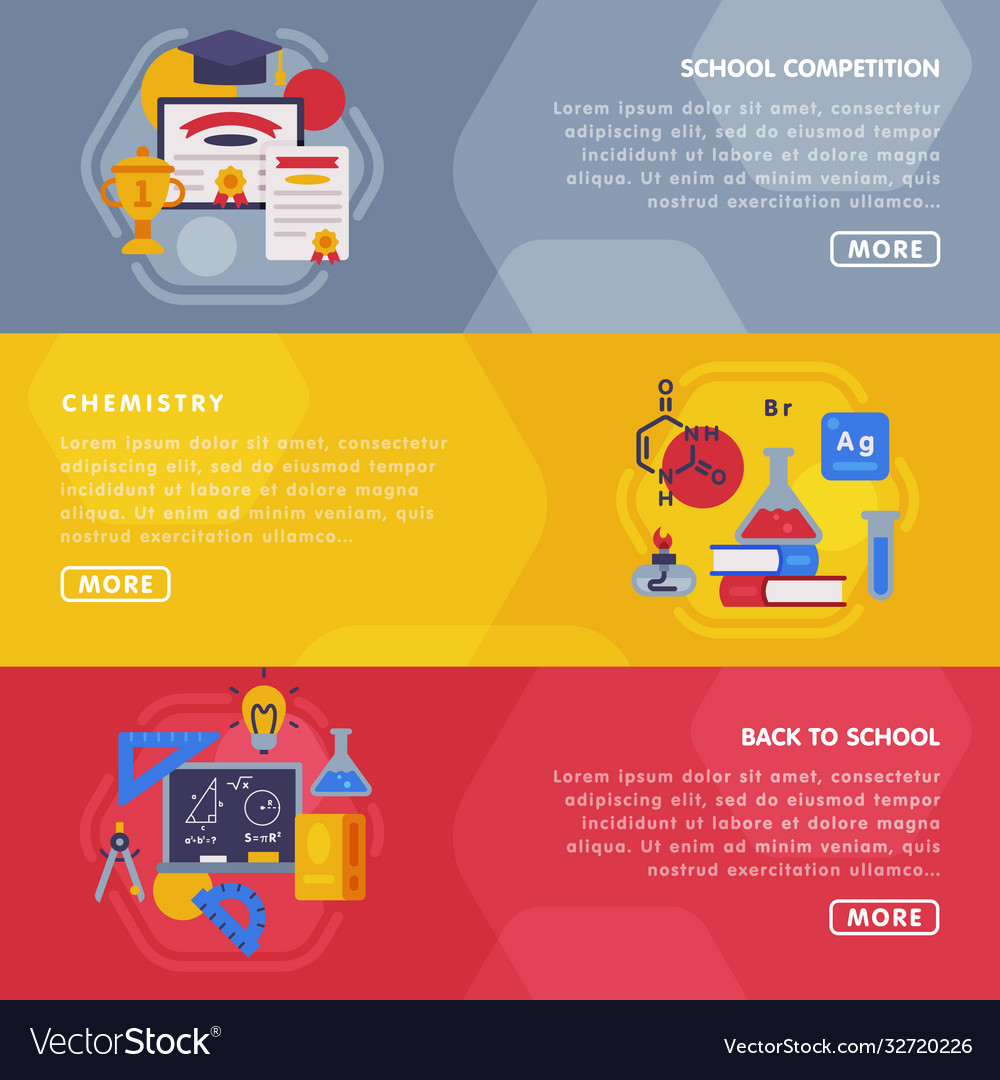 Education and learning landing page templates set Vector Image