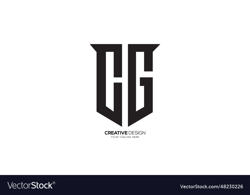 Letter c g with classic shield security business Vector Image