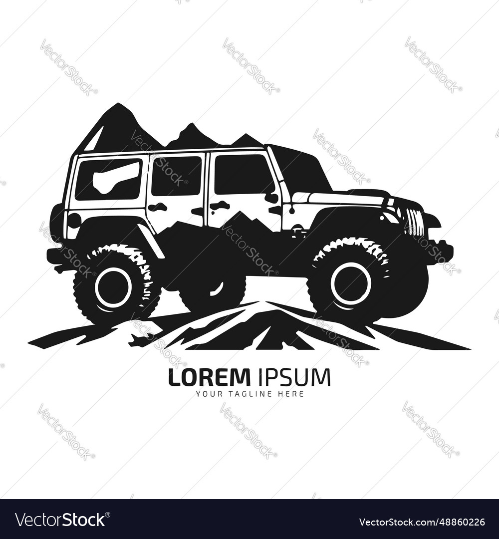 Minimal and abstract logo of jeep icon off road Vector Image