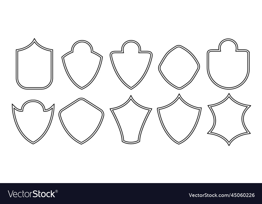 Outline shape set football Royalty Free Vector Image