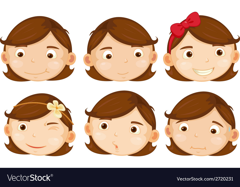 Brown hair girl Royalty Free Vector Image - VectorStock