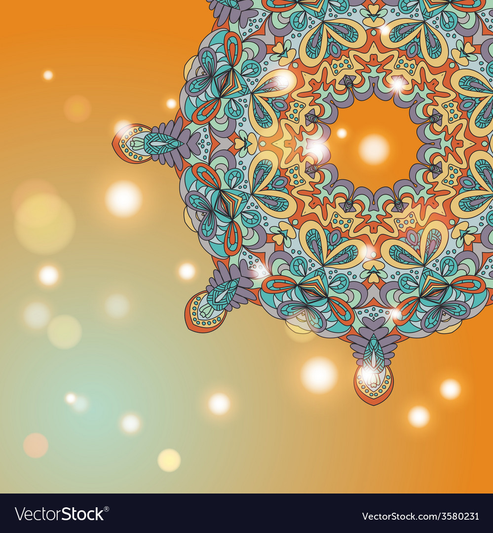 Circle lace hand-drawn abstract background Vector Image