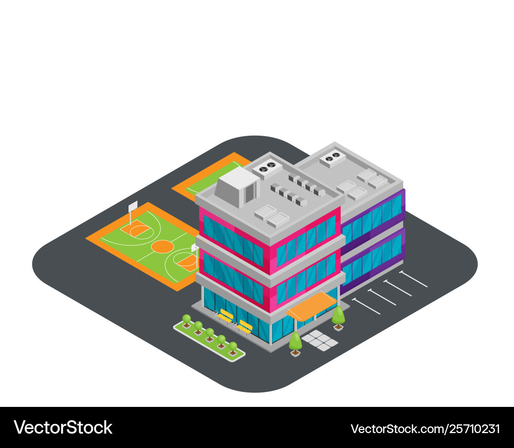 Ector isometric icon representing school Vector Image