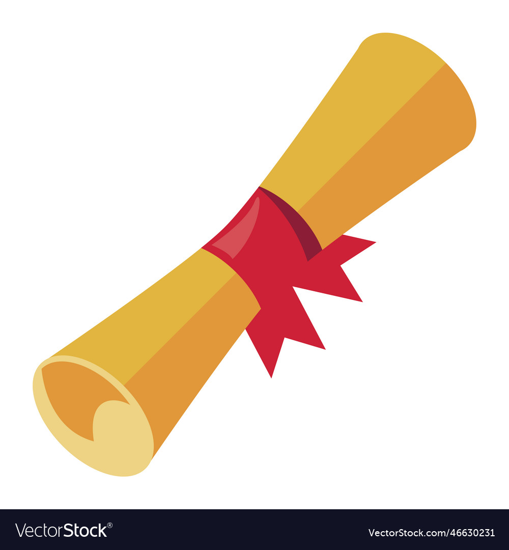 Education graduation diploma roll Royalty Free Vector Image