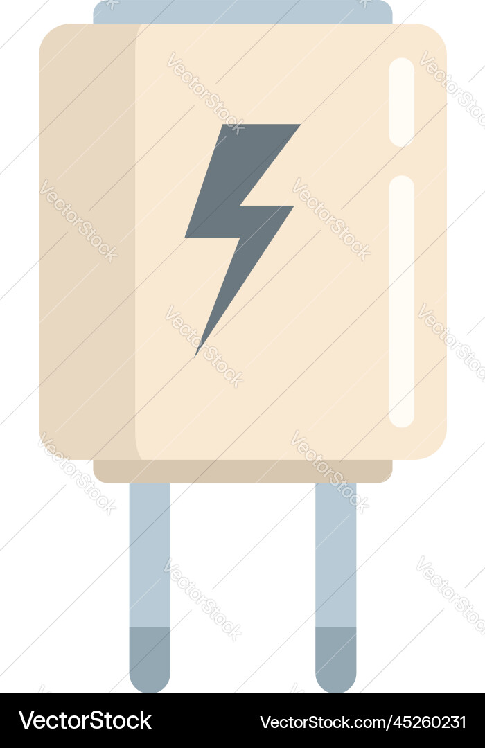 Electric charger icon flat phone charge Royalty Free Vector