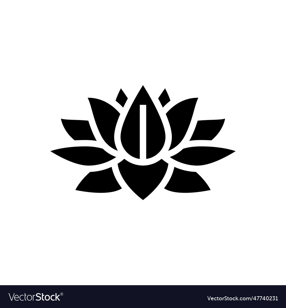 Flower art tattoo vintage glyph icon Royalty Free Vector