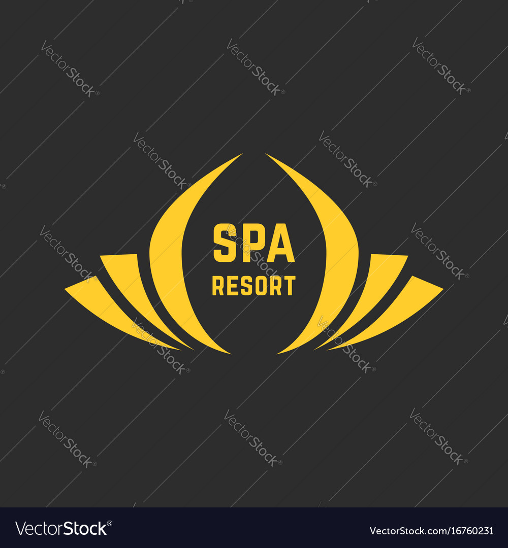 Golden spa resort logo Royalty Free Vector Image