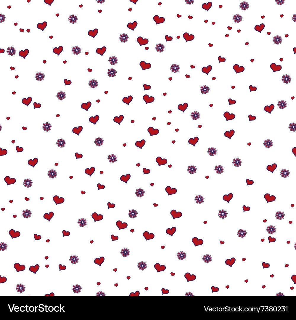 Hand drawn seamless pattern with hearts Royalty Free Vector