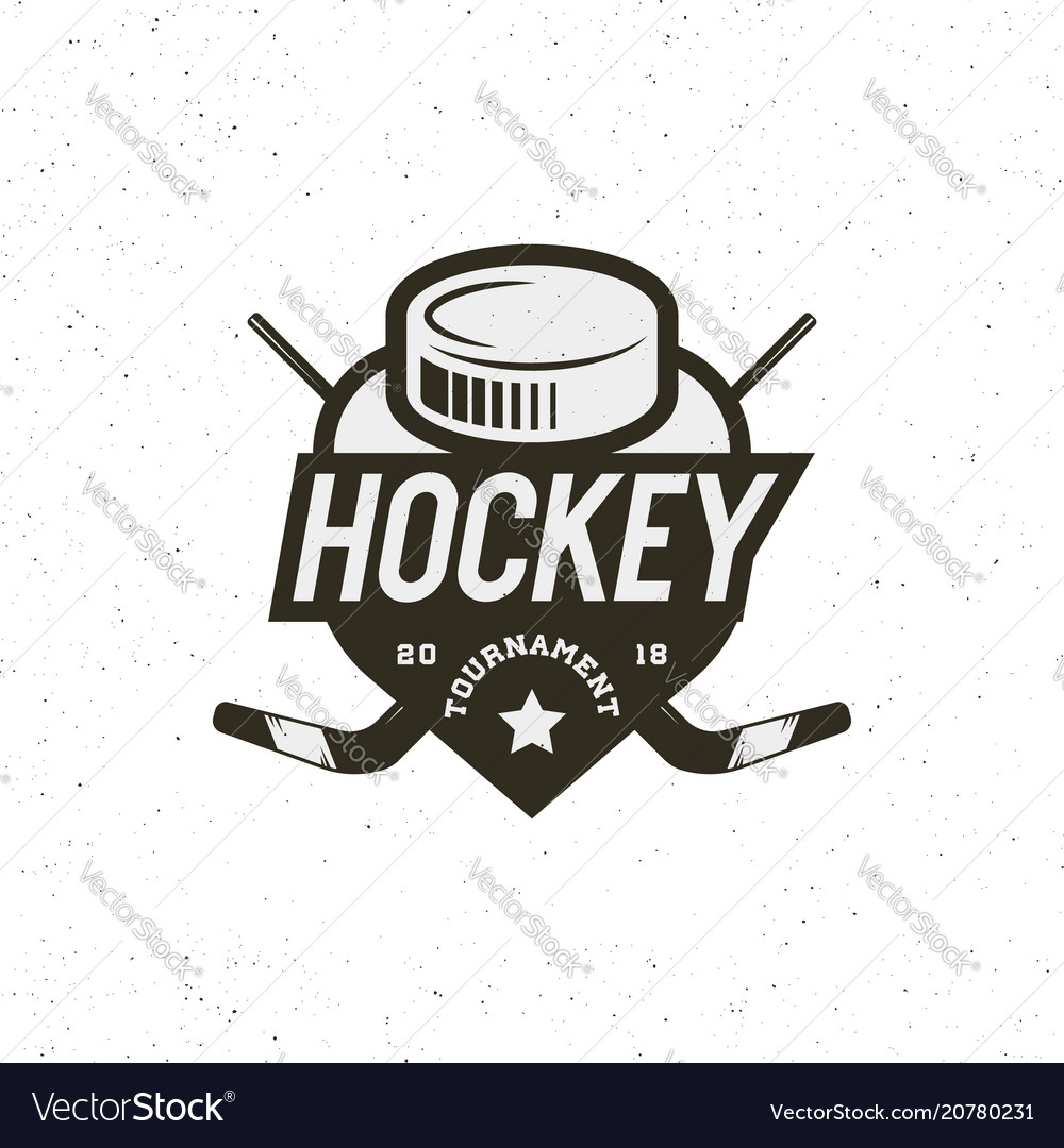 Hockey logo sport emblem Royalty Free Vector Image