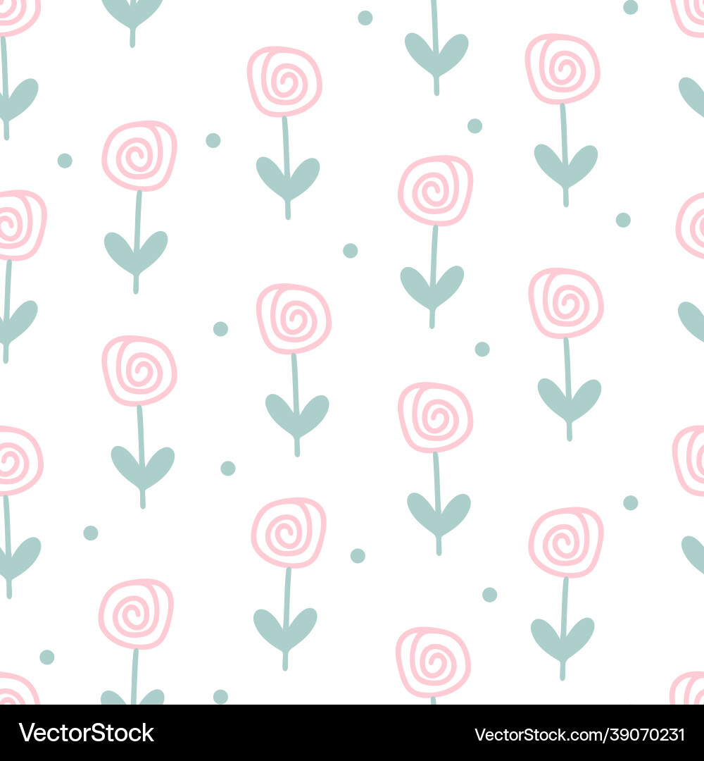 Pastel flower seamless pattern Royalty Free Vector Image