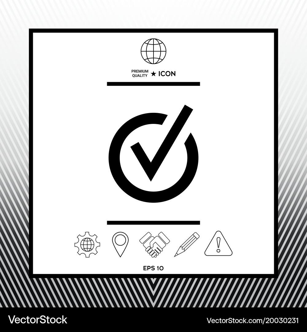Rounded check mark icon Royalty Free Vector Image