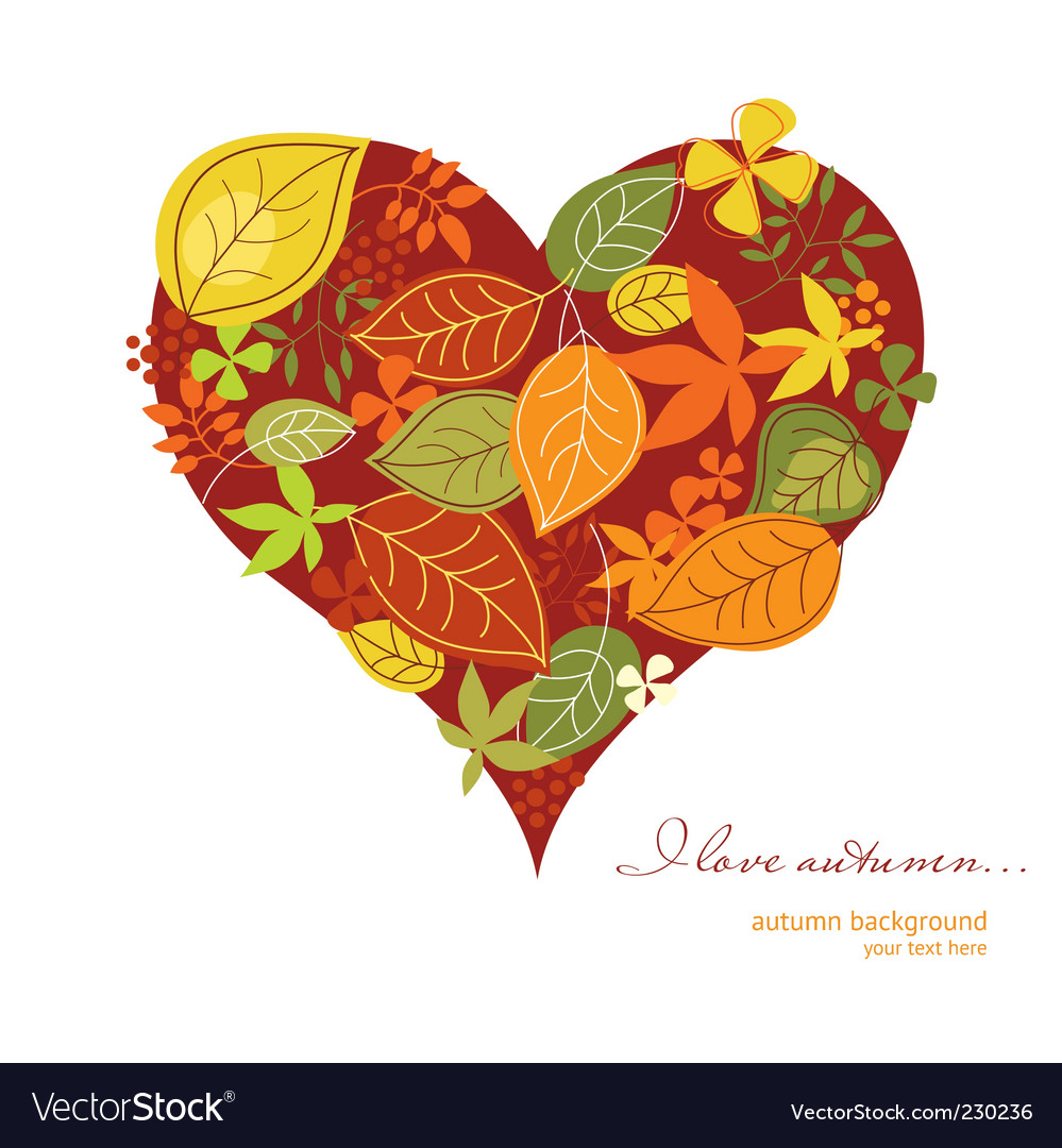 Autumn heart Royalty Free Vector Image - VectorStock