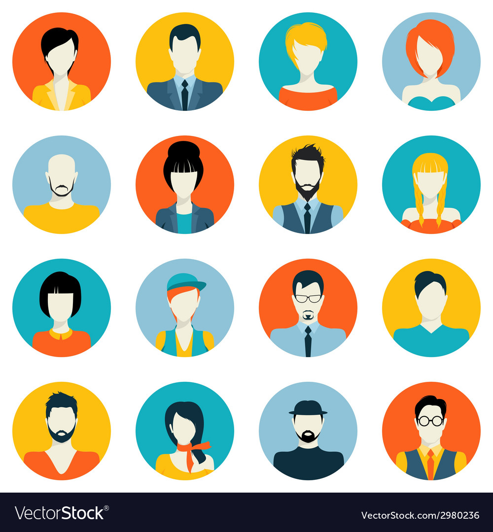 Avatar icons set Royalty Free Vector Image - VectorStock