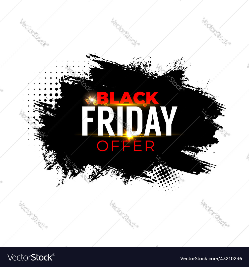 Black Friday Sale Banner With Weekend Shop Offer Vector Image