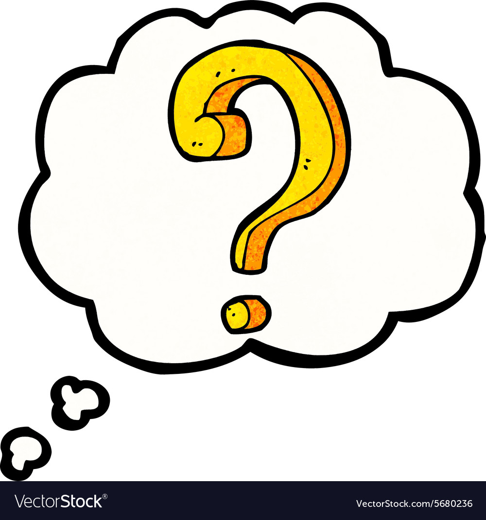 Download Cartoon question mark with thought bubble Vector Image