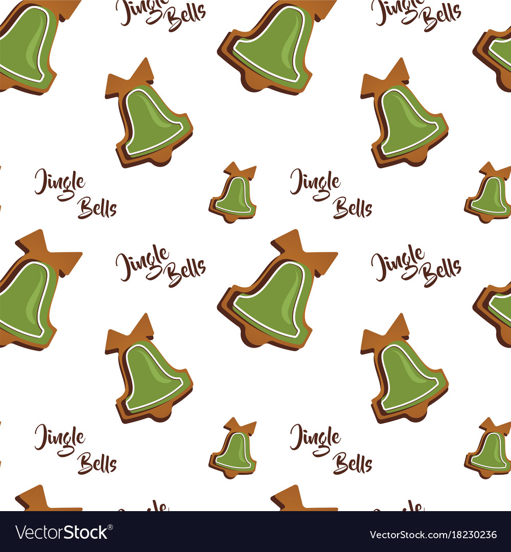 Gingerbread cookies seamless pattern Royalty Free Vector