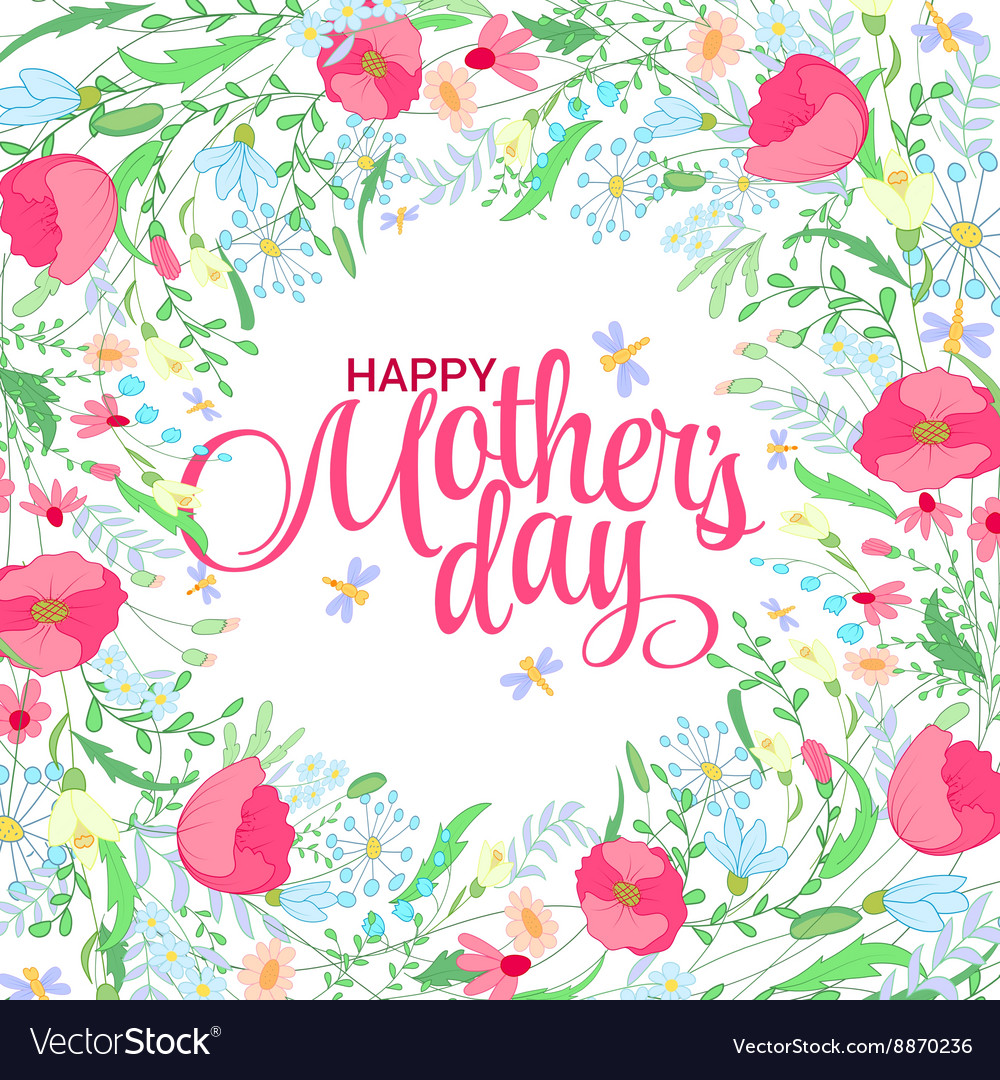 Happy mothers day card bright spring concept Vector Image