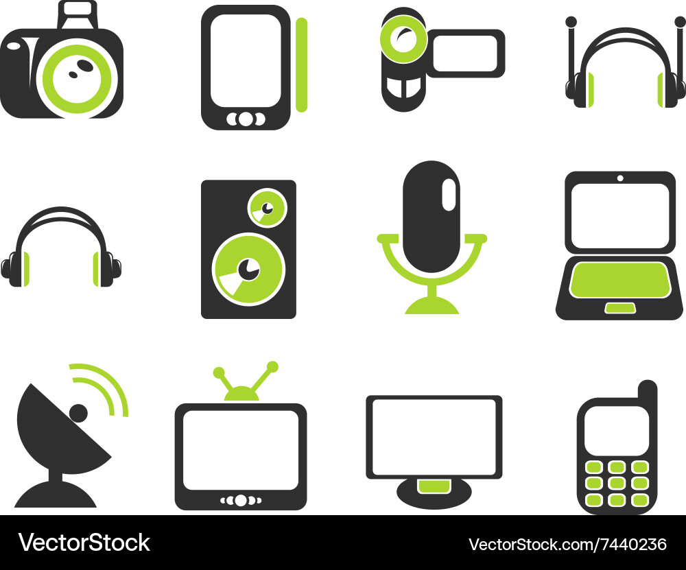 Media simply icons Royalty Free Vector Image - VectorStock
