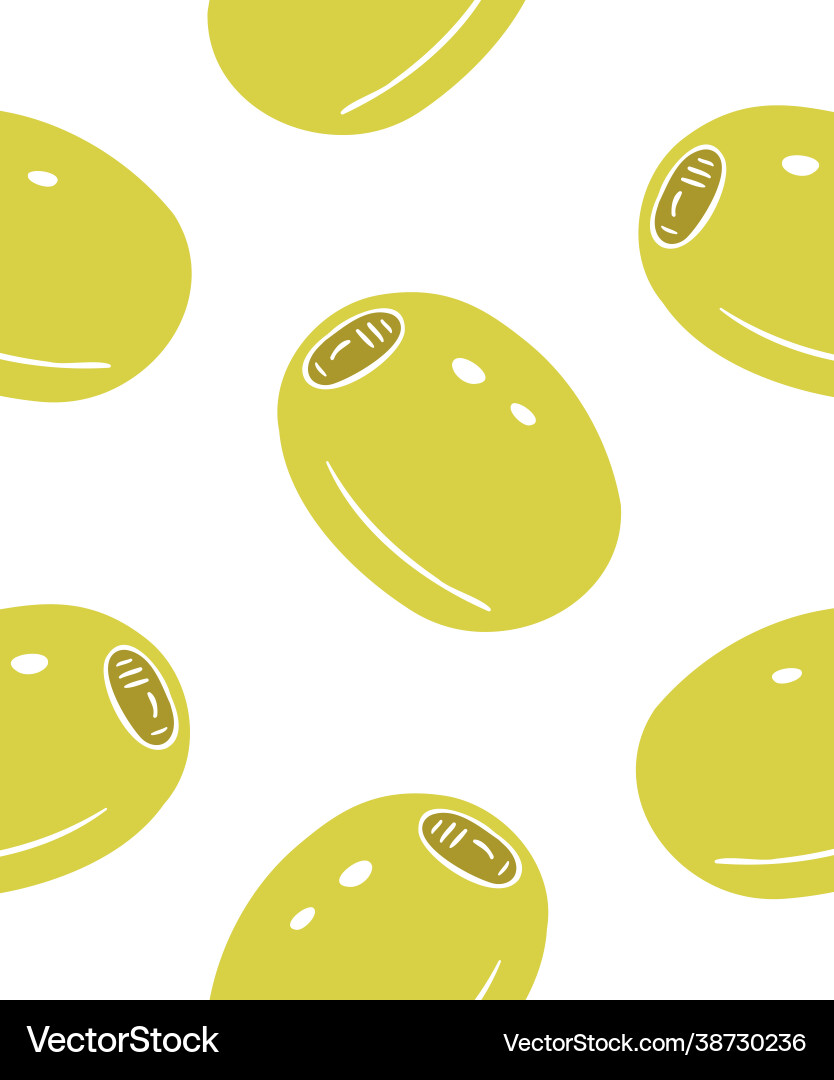 Seamless pattern hand drawn olive Royalty Free Vector Image