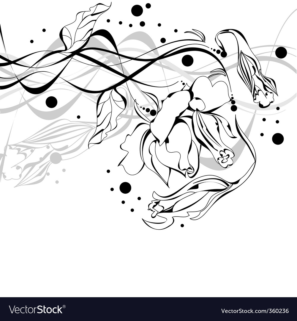 Sketch with flowers Royalty Free Vector Image - VectorStock