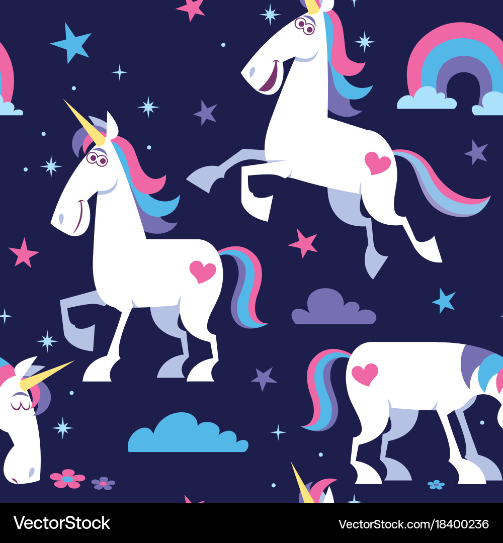 Unicorn seamless pattern Royalty Free Vector Image