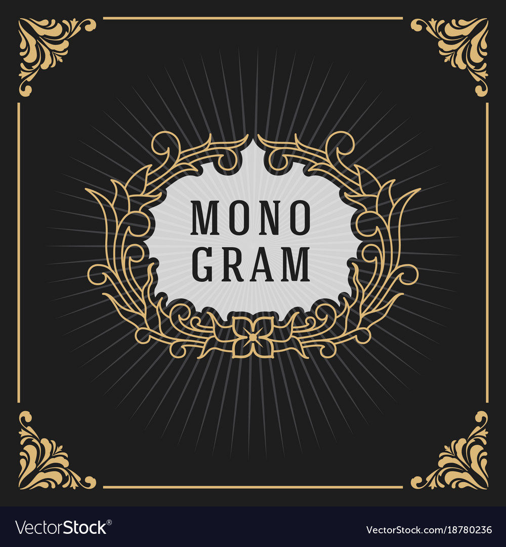 vintage luxury monogram banner