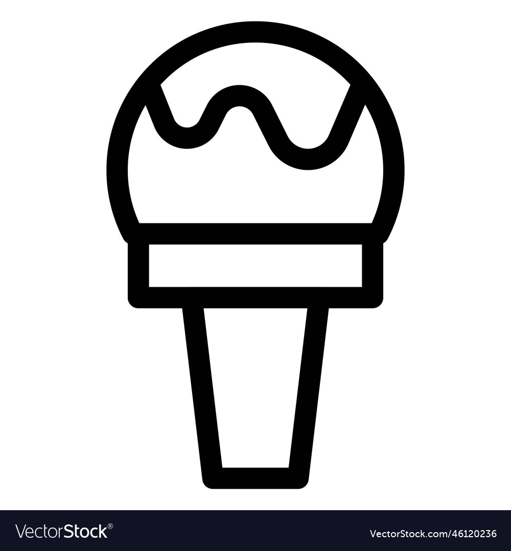 Waffle cone decorated with chocolate sauce Vector Image