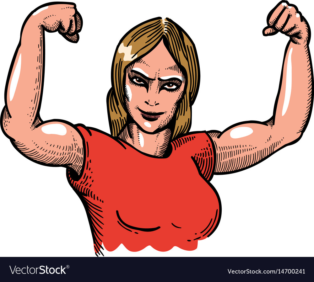 Cartoon image of gym woman Royalty Free Vector Image