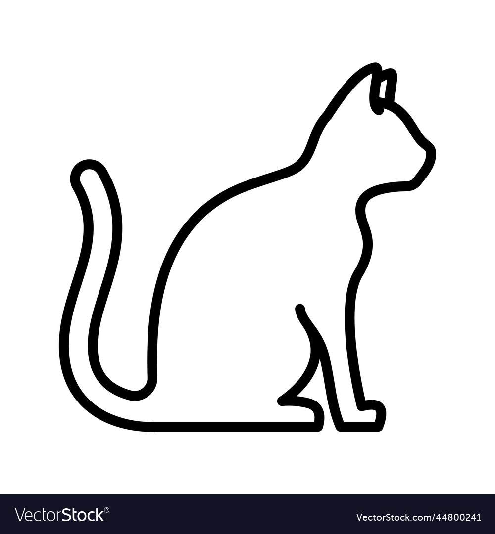 White cat icon isolated on transparent background Vector Image