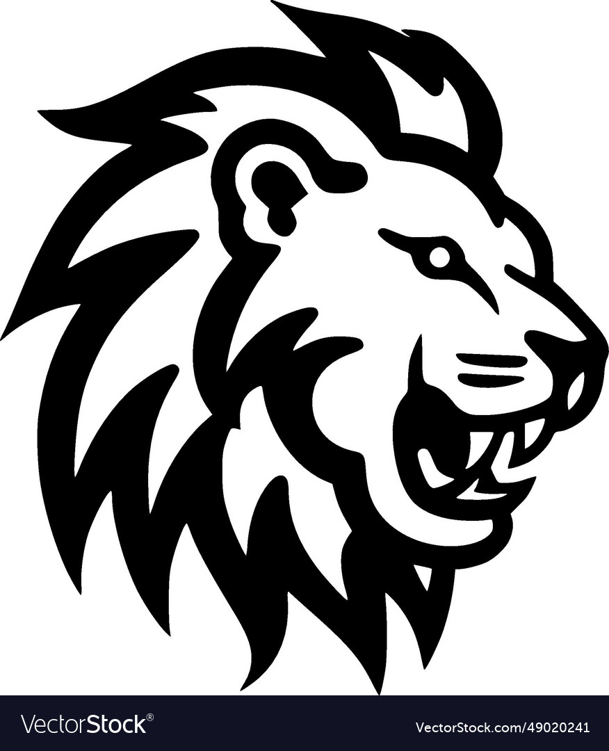 Lion - black and white Royalty Free Vector Image