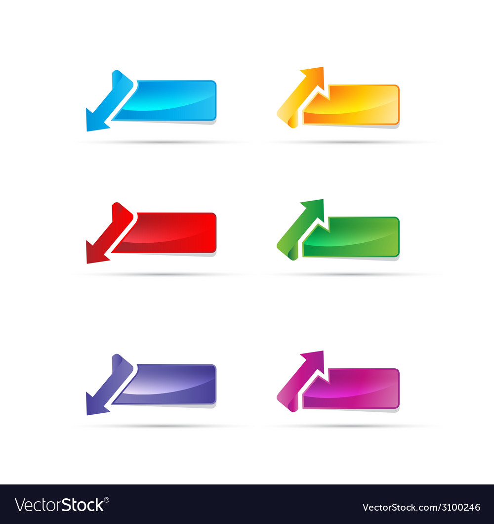Banner button set with up down arrow shape Vector Image