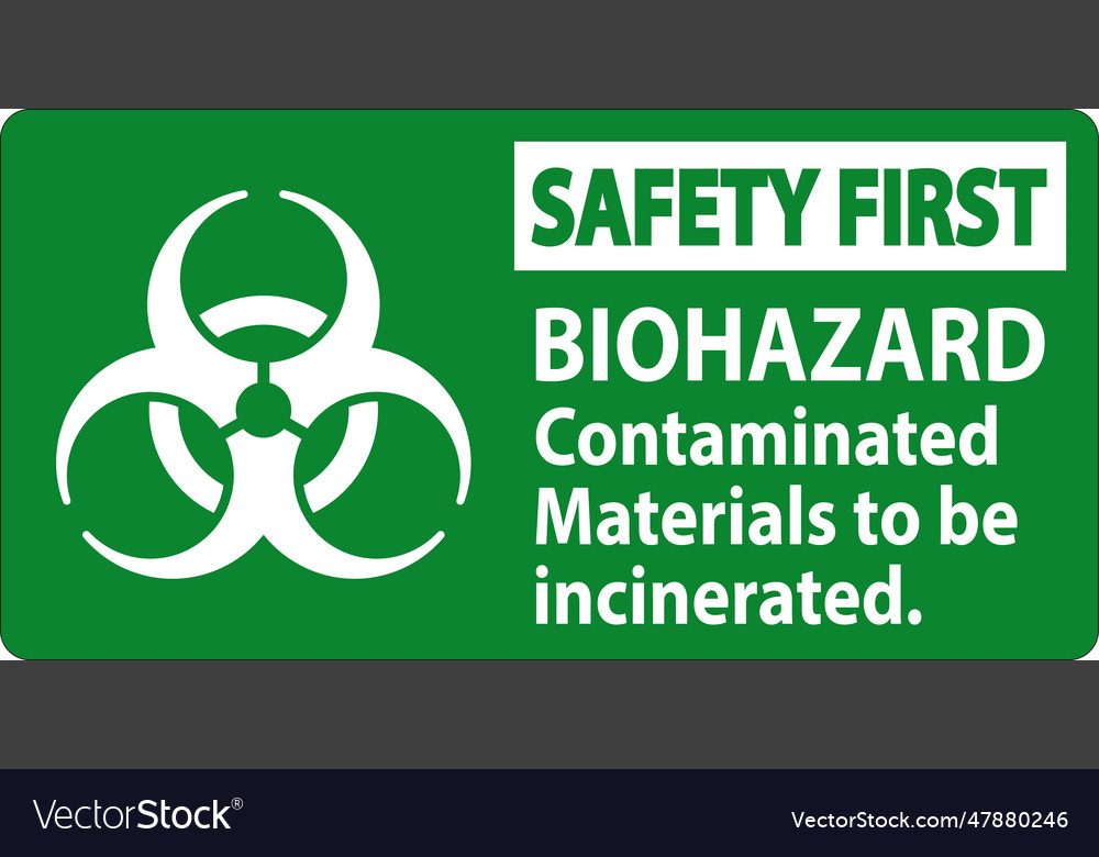 Biohazard Safety First Label Royalty Free Vector Image