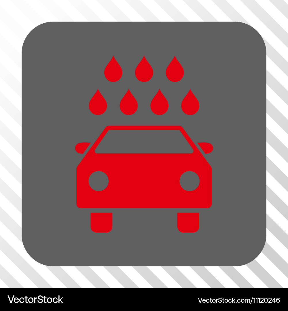 Car shower rounded square button Royalty Free Vector Image
