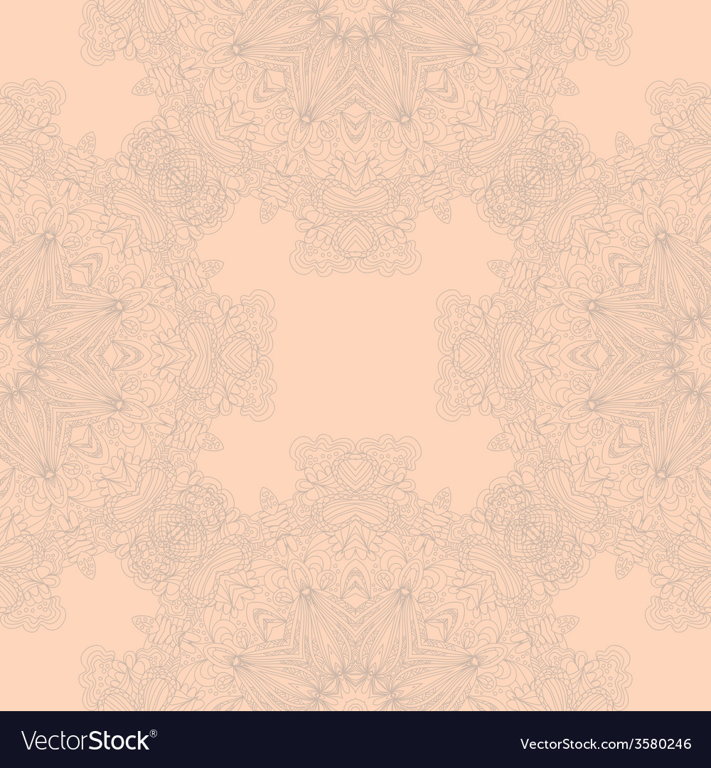 Circle lace hand-drawn abstract background Vector Image