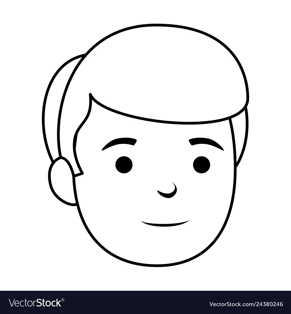 Cute little boy head character Royalty Free Vector Image