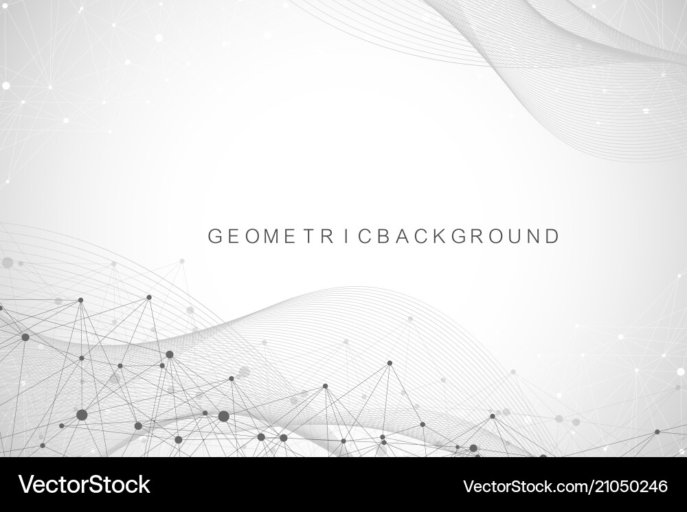 Geometric graphic background molecule Royalty Free Vector